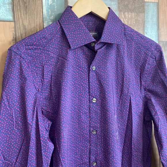 Van Heusen blue Hawaii slim stretch button down top - Picture 4 of 16